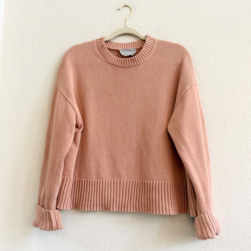 Everlane‎ Womens Organic Cotton Crewneck Sweater Muted Pink Size S